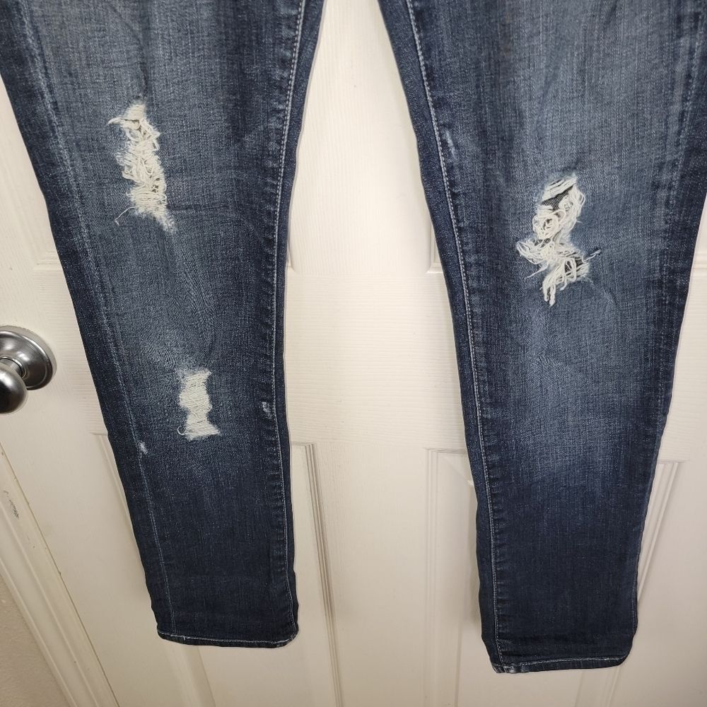 Seven for all Mankind distressed ripped skinny denim jeans 27 - Picture 4 of 6